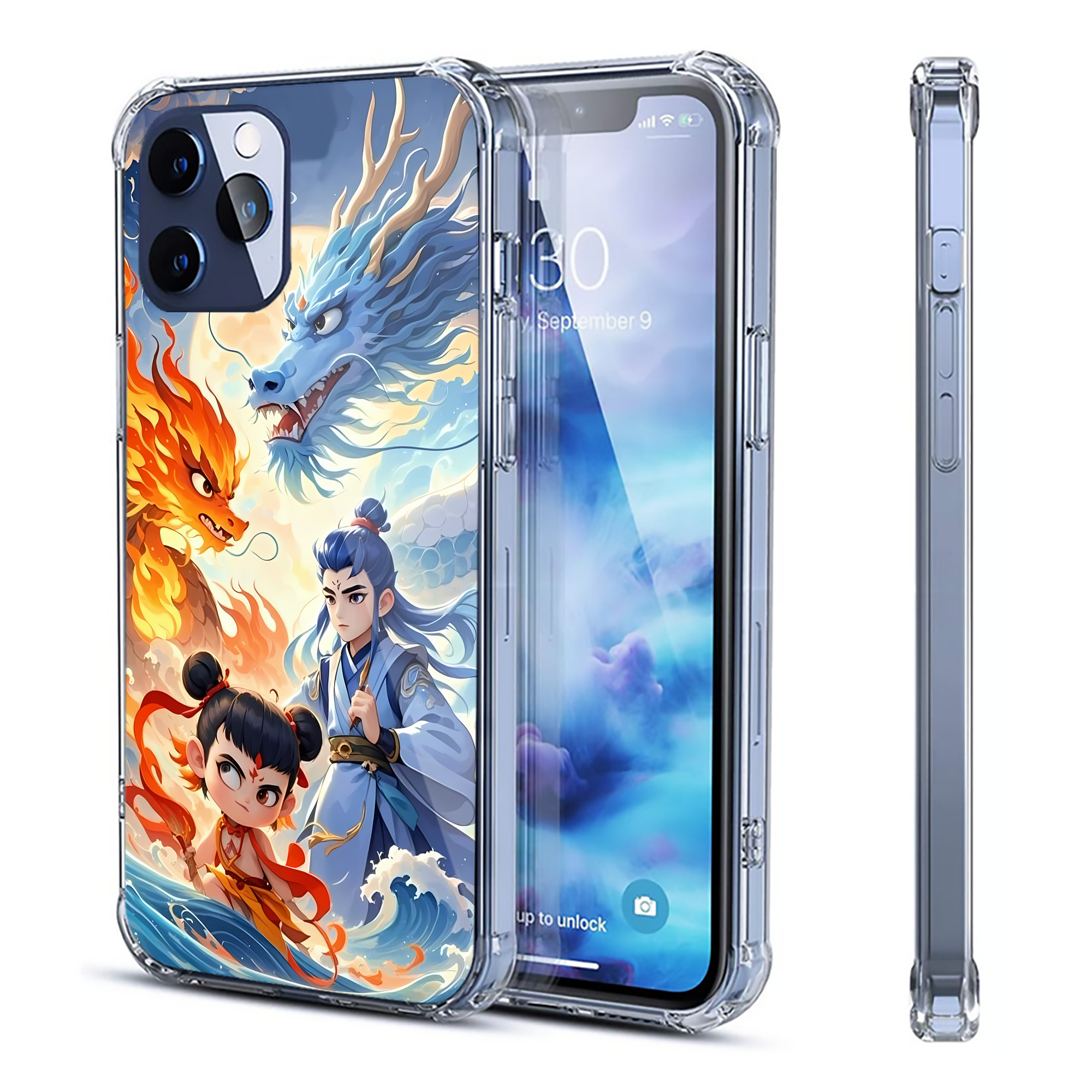（画像用） Ne Zha 2 ナタ 魔童の大暴れ 【iPhone 12シリーズ対応】透明スマホケース（クリアソフトケース）